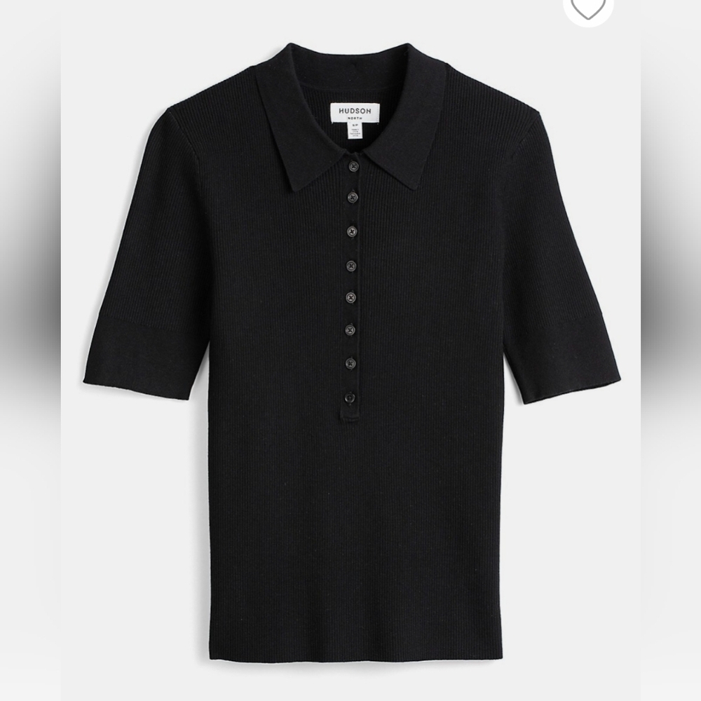 Hudson North║Modern Uniform Ribbed Polo Shirt║Size M
